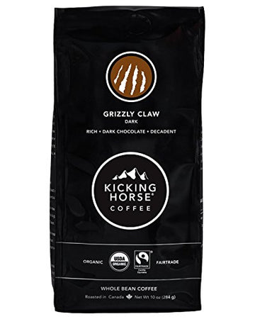 Kicking Horse Coffee, Grizzly Claw, Dark Roast, Whole Bean, 10 Oz - Certified Organic, Fairtrade, Kosher Coffee (Pack Of 6) (Pac