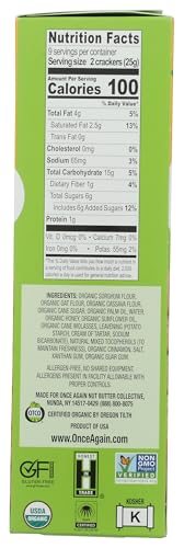 ONCE AGAIN Organic Honey Graham Crackers, 7.93 OZ