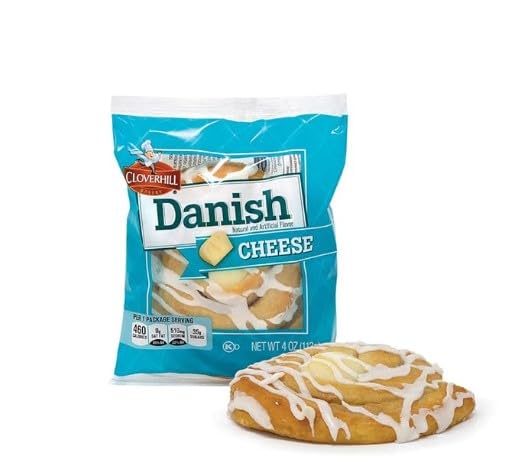 Cloverhill Bakery Bear Claw Cherry Cheese Danish, 4.25 Ounce - 6 Count Display Box (6 Pack, Jumbo Cheese)
