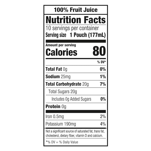 Capri Sun 100% Juice Naturally Flavored 100% Apple Juice 6 Fl Oz (Pack of 10), Packaging May Vary
