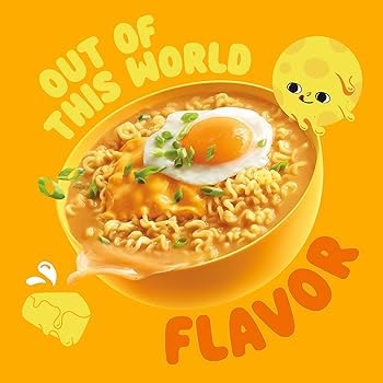 Cheesy Ramen - Cheddar Soup Ramen | Mild Kick, Creamy & Savory Korean Noodles | 3.92 oz (Pack of 4)