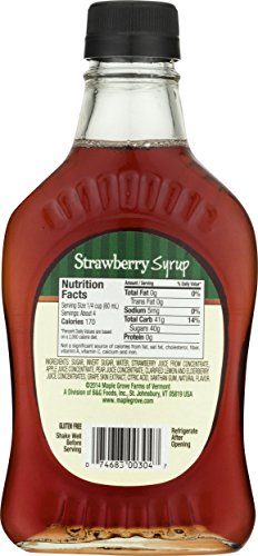 Maple Grove Farms Flavored Syrups, Strawberry, 8.5 Ounce