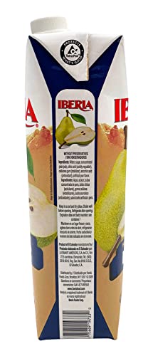 Iberia Pear Nectar, 33.8 Fl Oz (Pack of 3), Natural Fruit Drink, Refreshing Flavor