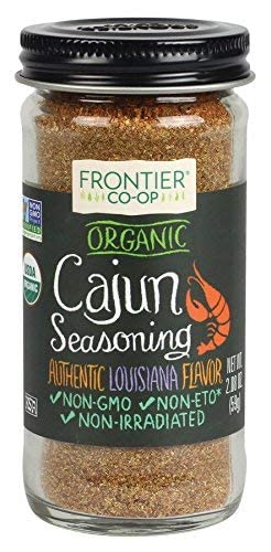 Frontier Co-op Organic Cajun Seasoning, 2.08-Ounce Jar, Authentic Louisiana Flavor For Southern Delicacies, Kosher, Non GMO (Pac