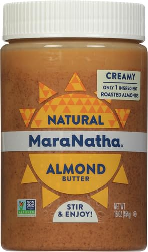 MaraNatha Natural Creamy Roasted Almond Butter, 16 Ounce Jar (Pack of 2)