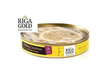 RIGA GOLD Brisling Sardines in Olive Oil with Lemon - 120g (Pack of 2)
