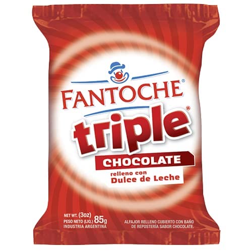 Fantoche Alfajor triple Chocolate filled with dulce de leche - 12 pack X 85gr
