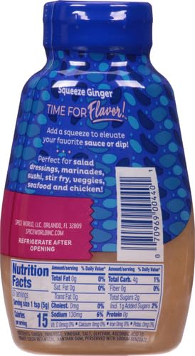 Spice World Squeezable Premium Minced Ginger, 10 Oz