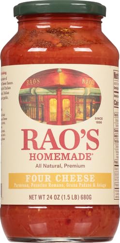 Raos Homemade Four Cheese Pasta Sauce, Tomato Sauce, Keto Friendly, 24 oz, All Purpose, Premium Quality Tomatoes from Italy