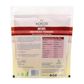 Kokos Natural Beetroot Powder 200 Gm | Natural, Rich In Antioxidants, Improves Blood Flow & Exercise Performance | Use In Soups,