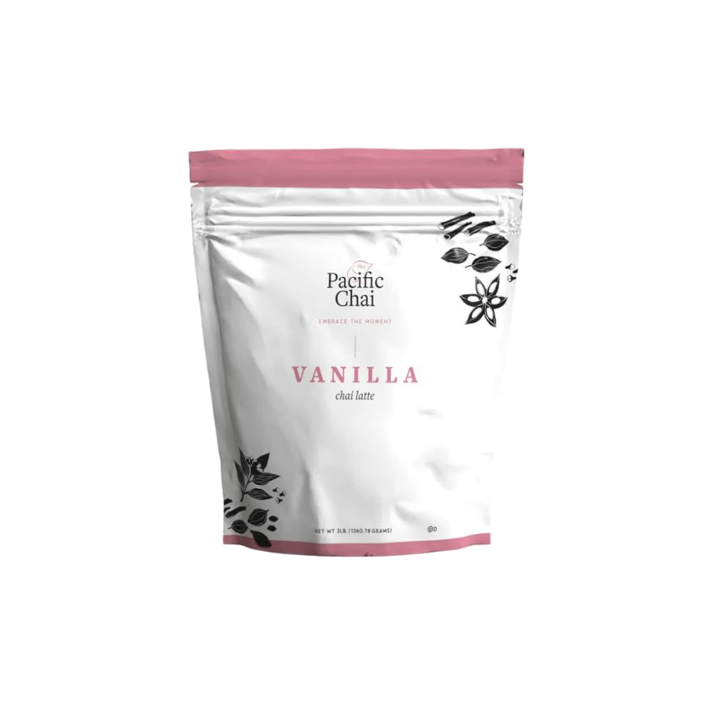 Pacific Chai Instant Powdered Chai Mix, Vanilla Chai Flavor, 48 Ounce Canisters Each (Pack Of 3)