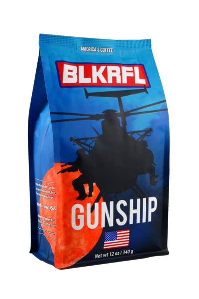 Black   Coffee Company Gunship Roast, 12Oz Bag, Ground Coffee Light Roast - Roasted Blend Made From Arabica Beans - Colombian & Brazilian Beans - Veteran Founded & American Made
