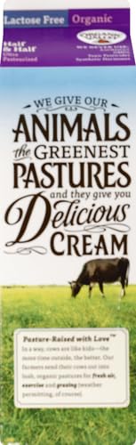 Organic Valley, Organic Lactose Free Half & Half Cream, Quart, 32 oz