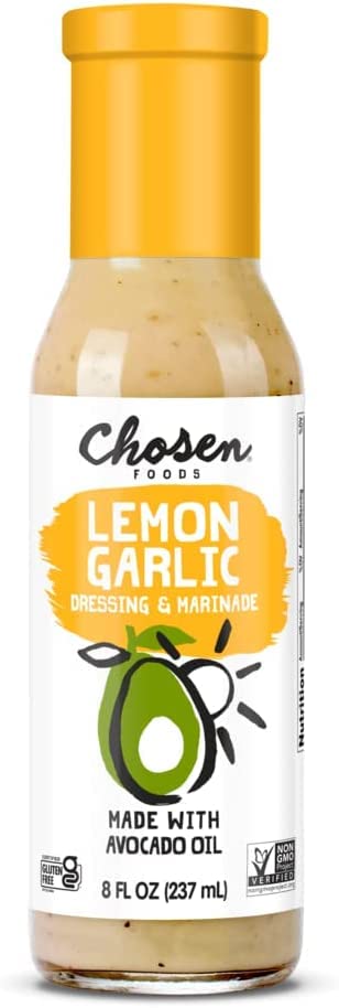 Chosen Foods Lemon Garlic Dressing & Marinade, Avocado Oil, Gluten Free, Non-GMO, 8 Fl Oz (Pack of 6)