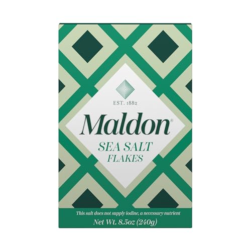 Maldon Salt, Sea Salt Flakes, 8.5 Oz (240 G), Kosher, Natural, Handcrafted, Gourmet, Pyramid Crystals (Packaging May Vary)