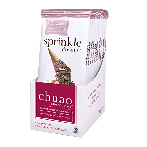 Chuao Chocolatier Sprinkle Dreams Milk Chocolate Bars | Gourmet No Preservatives | For Gift Baskets, Christmas, Birthday, Thank You, Care Package | 12 Pack