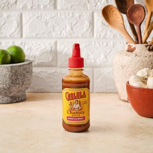Cholula Chamoy Sauce, Sweet & Spicy, Tangy Drizzle Sauce with Arbol Chiles and Sweet Hibiscus, For Fruit, Cocktails, Desserts an
