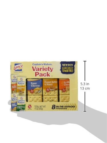 Lance, Captains Wafer Crackers, Variety Pack, 11oz Tray (Pack of 3)