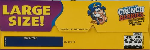 Capn Crunch Cereal, Crunch Berries, 16.8oz Box
