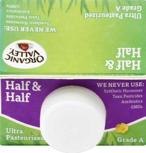 Organic Valley Grassmilk Half and Half - Organic, Grass Fed, Non GMO - 16 oz (Pint)