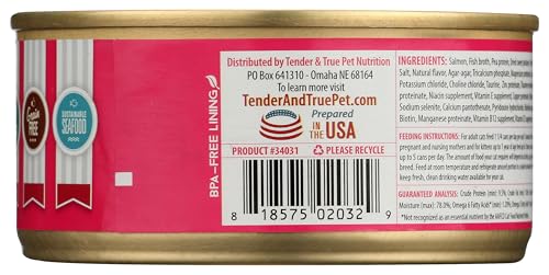 Tender & True Salmon & Sweet Potato Recipe Canned Cat Food, 5.5 Oz, Case Of 24