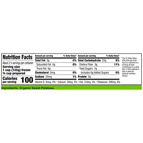 Cascadian Farm Organic Fire Roasted Sweet Potatoes, Frozen Vegetables, Non-GMO, 16 oz Bag