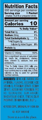 4C Powder Drink Stix, Fruit Punch Flavor, Bulk Buy, 500 Count, On-the-Go Refreshments