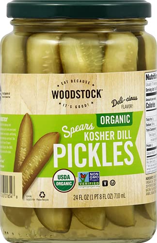 Woodstock Organic Pickles - Kosher Dill - Spears - Case Of 6 - 24 Oz.