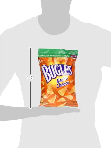 Bugles Nacho Cheese Crispy Corn Snacks, 3.7 Oz Bag (Pack Of 12)