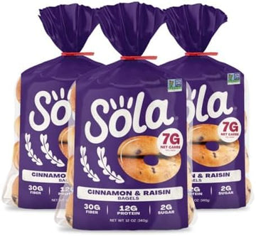 Cinnamon Raisin Bagels 12 oz, Non-GMO, Free of Artificial Flavors, Colors & Preservatives, No Added Sugar (3 Pack)