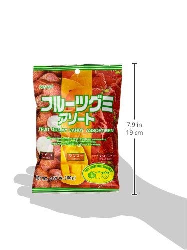 Kasugai Fruit Assort Gummy Candy 3.59Oz (12 Pack)
