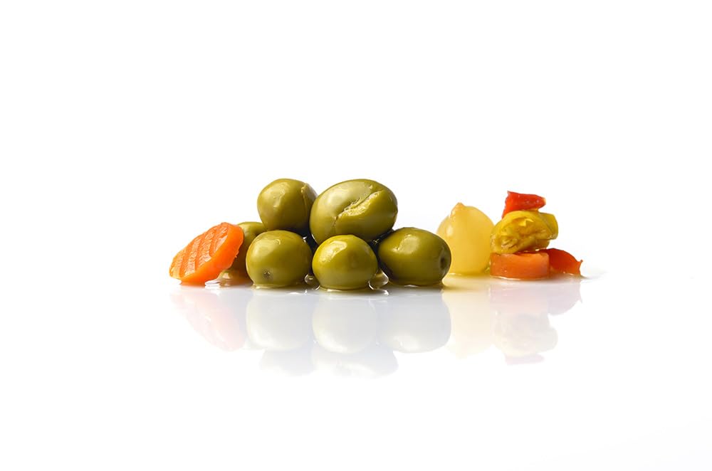 Triana Olivas By Don Gastronom. Seasoned Gazpacha Olives. 350G (12.35Oz).