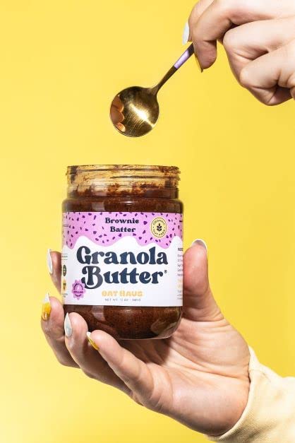 Kween Oat Haus Brownie Batter Granola Butter | Peanut-Free, Almond (Tree-Nut) Free, & School-Safe (Top 8 Allergen Free) | Nutella & Chocolate Spread Alternative