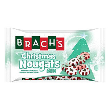 Brach'S (1) Bag Christmas Nougats Mix - Peppermint, Wintergreen, Cinnamon Flavors - Handmade Holiday Nougat Candy With Christmas