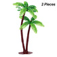 Jovitec 16 Pieces Green Palm Tree Cupcake Topper With Coconuts Cake Topper For Cake Decorations (3.15 Inch-14 Pieces, 5.5 Inch-2