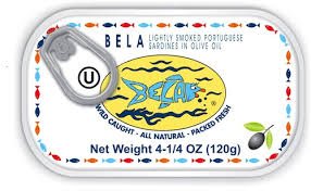 BELA Wild Caught Sardines in Olive Oil - Lightly Smoked, High Protein, 4.25 Oz (Pack of 12)