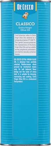 De Cecco Extra Virgin Olive Oil, Classico, Cold Extraction, Great For Cooking & Smooth Taste, 101.4 Fl Oz