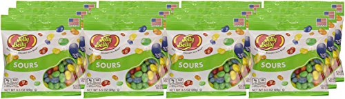 Jelly Belly Sours Flavors Assorted Jelly Beans, 3.5 Ounce (Pack Of 12)