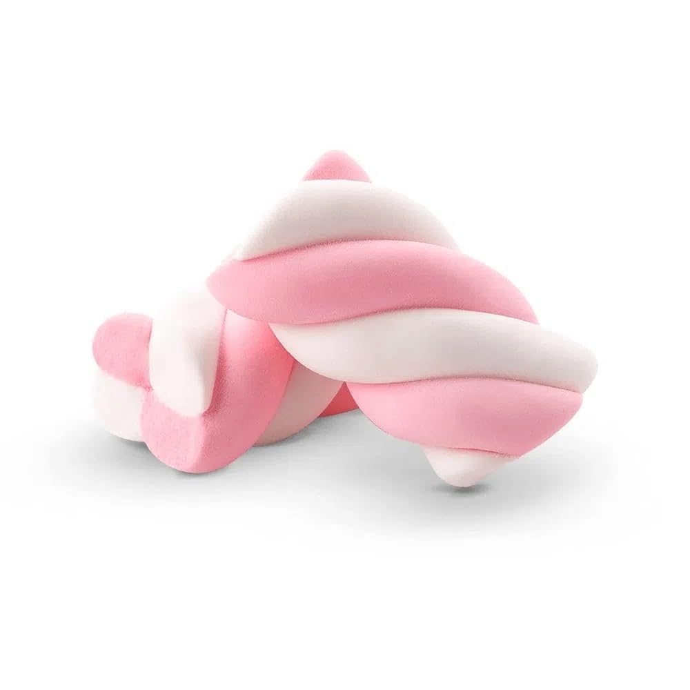 The Hampton Candy Company Pink & White Marshmallow Twists, 8.8 Oz. Bag, Pink Candy, Bulk Marshmallows, Docile sold by The Hampto