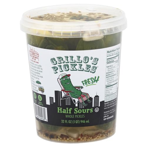 Grillos Pickles Half Sour Whole Pickles, 32 Fl oZ