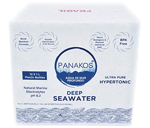 Panakos Deep Seawater Hypertonic Agua de Mar Profundo 12 Bottle Box Kosher certified