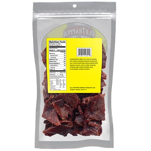 Old Trapper Beef Jerky, Teriyaki 10-Ounce Individual Pack, Tender Meat Snack For Lunches Or Between Meals, 11 Grams Of Protein, Zero Grams Of Fat, And 70 Calories Per Ounce (Pack Of One)