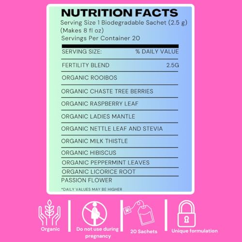 Secrets Of Tea Fertility Tea - Usda Organic - 40 Count (2 Pack) (Hibiscus)