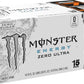 Monster Energy Zero Ultra Sugar Free Energy Drink, 16 Fl oz, Pack of 15, White