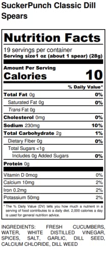 SuckerPunch Gourmet Classic Dill Pickle Spears 24 Ounce, 2-Pack