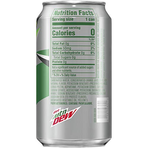 Diet Mountain Dew Soda, 12oz Cans (24 Pack)