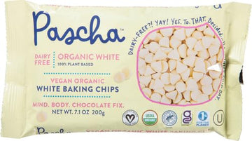 Pascha, Organic White Rice Chocolate Baking Chips, 7.1 Ounce