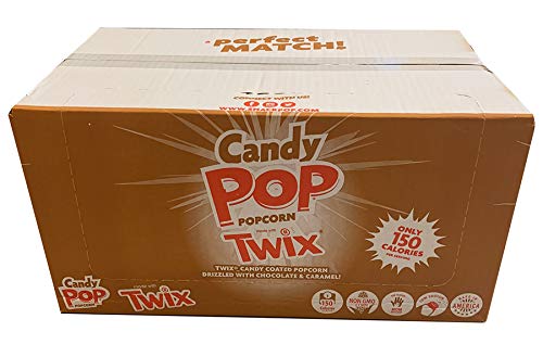 Candy Pop Twix Candy Coated Popcorn (5.25Oz Bags) Made With Real Twix Candy Pieces - Pack Of 12