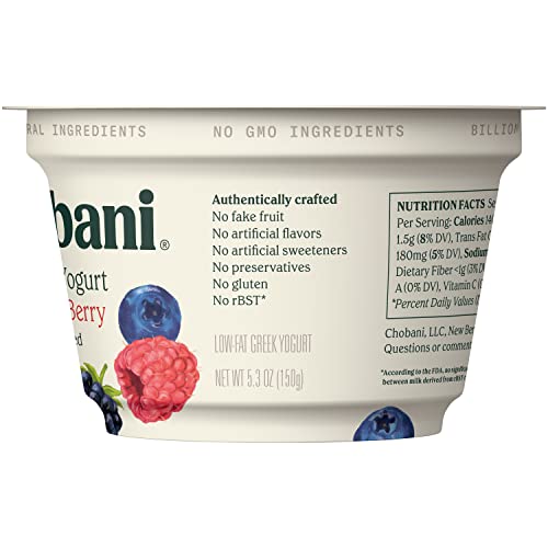 Chobani Low-Fat Greek Yogurt Mixed Berry Blended 5.3oz