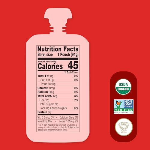 ONCE UPON A FARM Organic Strawberry Applesauce Multipack, 12.8 OZ
